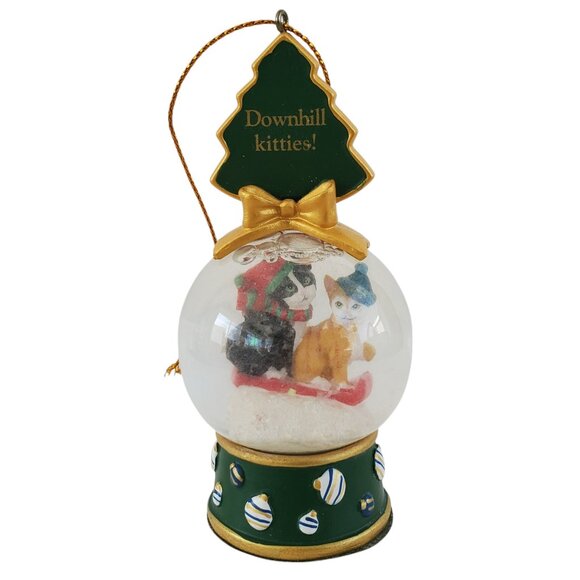 Vintage Danbury Mint Cat Snow Globe Christmas Ornament Lot of 13 Collectible - Picture 6 of 15
